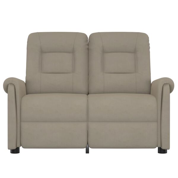 vidaXL Relaxsofa 2-Sitzer Hellgrau Mikrofasergewebe