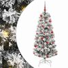 vidaXL K&uuml;nstlicher klappbarer Weihnachtsbaum Gr&uuml;n und Wei&szlig; 150 cm