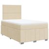 vidaXL Boxspringbett mit Matratze Creme 120x190 cm Stoff