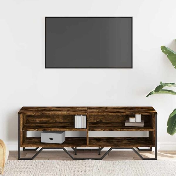 vidaXL TV-Schrank Räuchereiche 122x34x41 cm Holzwerkstoff