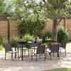 vidaXL Garten Essgruppe 7 pcs Braun und Schwarz PE-Rattan