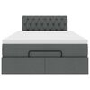 vidaXL Ottoman-Bett mit Matratze Dunkelgrau 120x190 cm Stoff