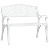 vidaXL Gartenbank 102 cm Aluminiumguss Wei&szlig;