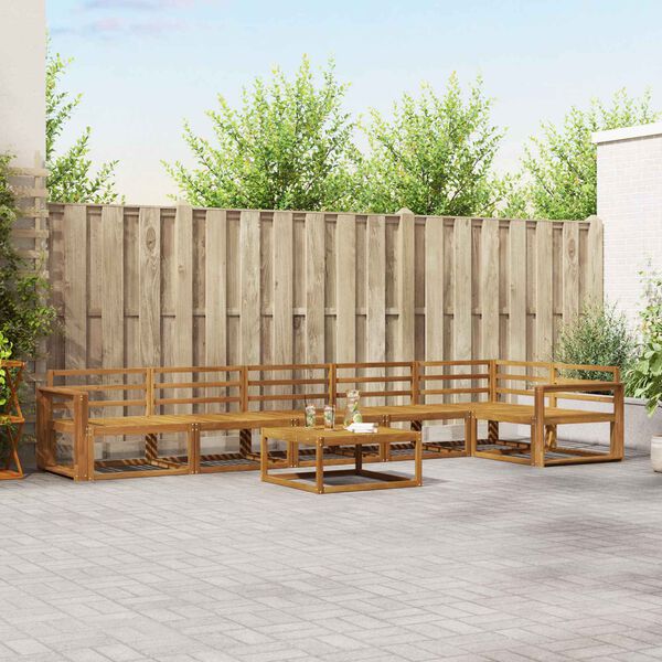vidaXL Outdoor-Sofagarnitur 7 pcs Natur Massivholz Akazie