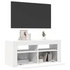 vidaXL TV-Schrank mit LED-Leuchten Wei&szlig; 90x35x40 cm