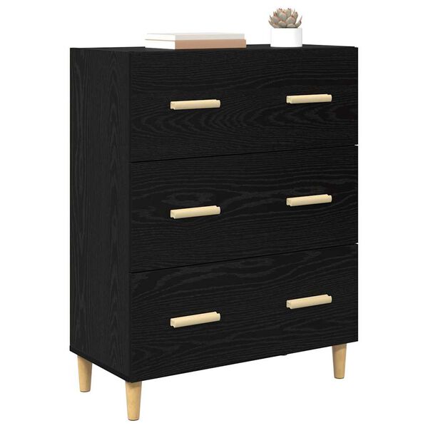 vidaXL Sideboard Schwarz Eichen-Optik 69,5 x 34 x 90 cm Holzwerkstoff