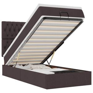 vidaXL Ottoman-Bett mit Matratze Dunkelbraun 80x200 cm Stoff