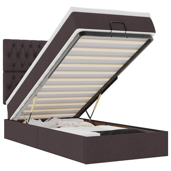 vidaXL Ottoman-Bett mit Matratze Dunkelbraun 80x200 cm Stoff