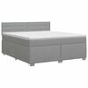 vidaXL Boxspringbett mit Matratze Hellgrau 140 x 200 cm Stoff
