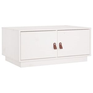 vidaXL Couchtisch Wei&szlig; 80x50x35 cm Massivholz Kiefer