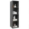 vidaXL TV-Wandschrank Hochglanz-Grau 37x37x142,5 cm Holzwerkstoff