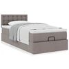 vidaXL Ottoman-Bett mit Matratze Taupe 100x200 cm Stoff