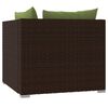 vidaXL 2-Sitzer-Sofa mit Kissen Braun Poly Rattan