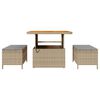 vidaXL Garten Essgruppe Beige Poly-Rattan