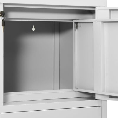 vidaXL Büroschrank mit Pflanzkasten Hellgrau 90x40x125 cm Stahl