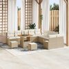 vidaXL Garten-Sofa-Set mit Kissen mit Speicher 13 pcs Beige und Creme