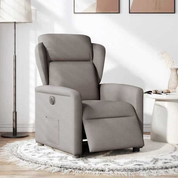 vidaXL Relaxsessel Elektrisch Taupe Stoff
