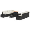 vidaXL Garten-Sofa-Set mit Kissen mit Kissen 11 pcs Schwarz und Creme