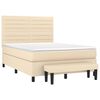 vidaXL Boxspringbett mit Matratze Creme 140x190 cm Stoff