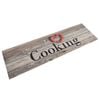 vidaXL K&uuml;chenteppich Waschbar Cooking Grau 45x150 cm Samt