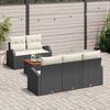 vidaXL Gartensofa-set mit Kissen 6 pcs Schwarz Poly-Rattan