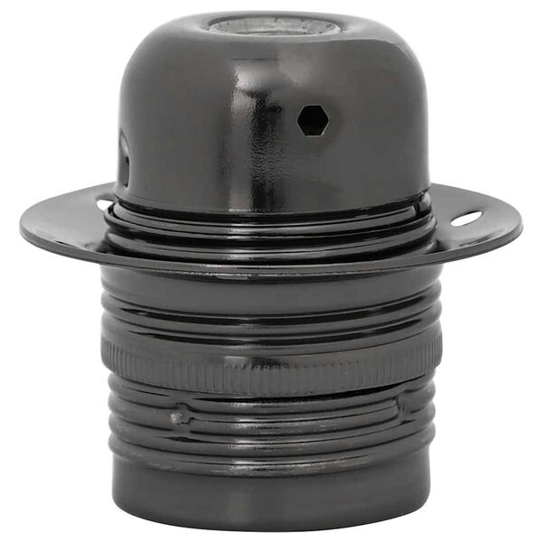 vidaXL Lampenfassungen 2 Stk. Gl&auml;nzend Schwarz E27