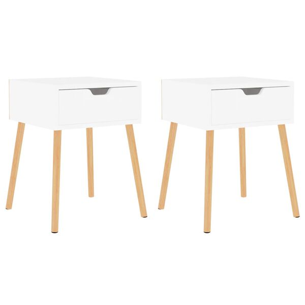 vidaXL Nachttische 2 Stk. Wei&szlig; 40x40x56 cm Holzwerkstoff