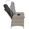 vidaXL Gartensessel mit Kissen Verstellbar Hellgrau Poly Rattan