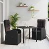 vidaXL Garten Essgruppe mit Kissen 3 pcs Schwarz Poly-Rattan