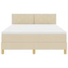 vidaXL Boxspringbett mit Matratze Creme 140 x 190 cm Stoff
