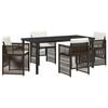 vidaXL Garten Essgruppe 5 pcs Braun Pulverbeschichteter Stahl