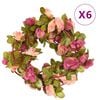 vidaXL Weihnachtskränze Blumen 6 Stk. Rosa 250 cm
