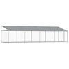 vidaXL Hundezwinger mit Dach und T&uuml;r Grau 8x2x2 m Verzinkter Stahl