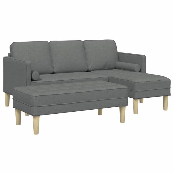 vidaXL Sofa Set 2 pcs Dunkelgrau 173 x 131 x 67 cm Stoff