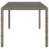 vidaXL Gartentisch mit Glasplatte Grau 190x90x75 cm Poly Rattan