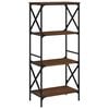 vidaXL B&uuml;cherregal 4 B&ouml;den Braun Eiche 59x35x132 cm Holzwerkstoff