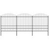 vidaXL Gartenzaun mit Speerspitze Stahl 537 x 200 cm Schwarz