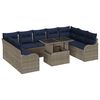 vidaXL Gartensofa-set 10 stk. Grau Poly Rattan
