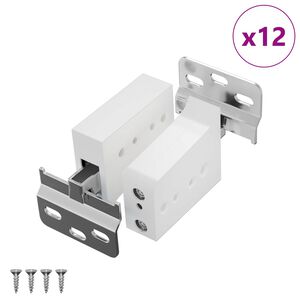 vidaXL Schrankh&auml;ngemontageb&uuml;gel 12 Stk. Wei&szlig; 70 x 48 x 19 mm