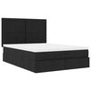 vidaXL Ottoman-Bett mit Matratze Schwarz 140x200 cm Stoff