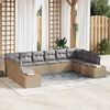 vidaXL Gartensofa-set mit Kissen 10 pcs Beige und Hellgrau Polyrattan