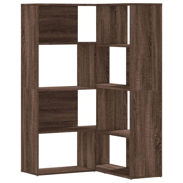 vidaXL Eck-B&uuml;cherregal 4 Etagen Eichen-Optik 85x85x140cm Holzwerkstoff