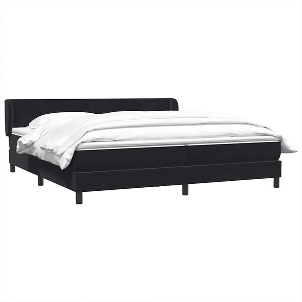 vidaXL Boxspringbett mit Matratzen Schwarz 200x210 cm Samt