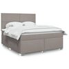 vidaXL Boxspringbett mit Matratze Taupe 180x200 cm Stoff