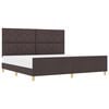 vidaXL Bettgestell mit Kopfteil Dunkelbraun 200 x 200 cm Stoff