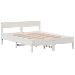 vidaXL Massivholzbett ohne Matratze Wei&szlig; 160x200 Kiefernholz