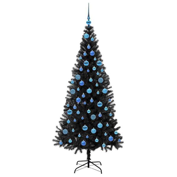 vidaXL Weihnachtsbaum mit 300 LEDs mit St&auml;nder Schwarz 180 cm PVC