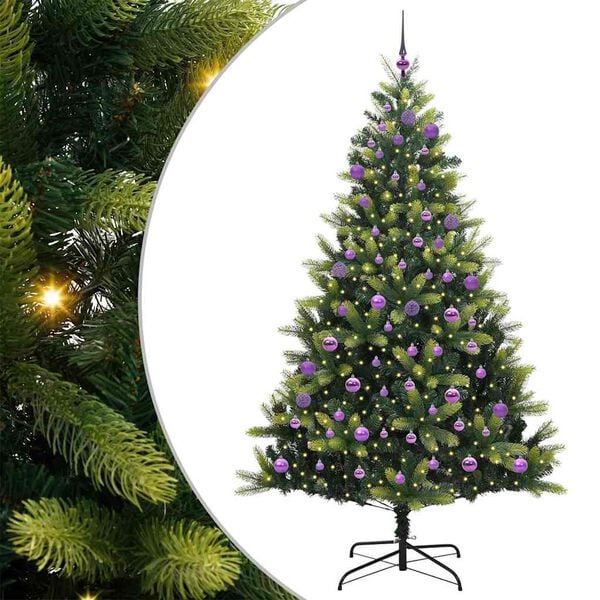 vidaXL K&uuml;nstlicher Klapp-Weihnachtsbaum mit 300 LEDs Gr&uuml;n 240 cm