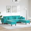 vidaXL Sofa mit Kissen 3 pcs T&uuml;rkis Samt
