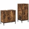 vidaXL Badezimmerm&ouml;bel-Set 2 stk. Ger&auml;ucherte Eiche 39,5 x 36 x 88 cm